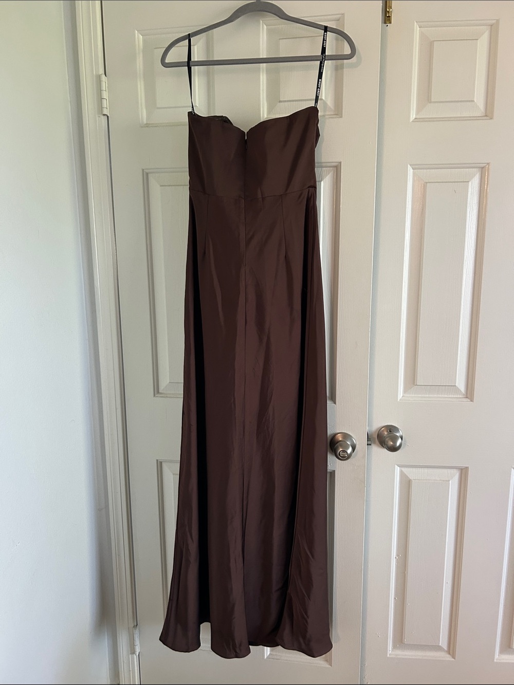 Birdy Grey Mia Dress - Espresso brown matte satin - Picture 3 of 5